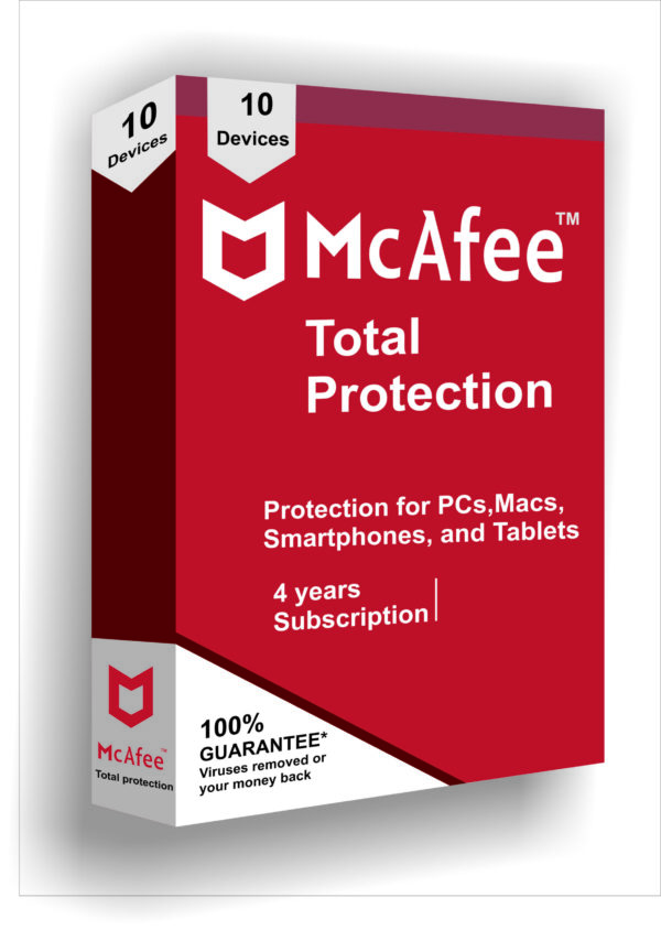 McAfee Total Protection 4 years x 10 devices