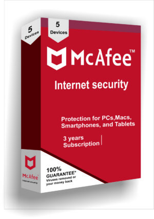 McAfee Internet security 3 years x 5 devices
