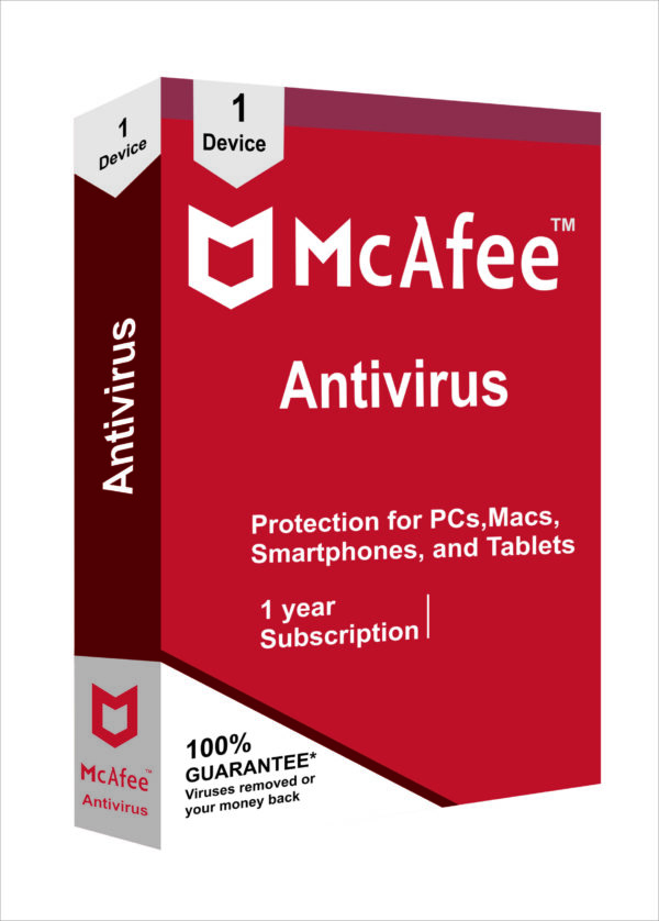 McAfee Antivirus 1 year x 1 device